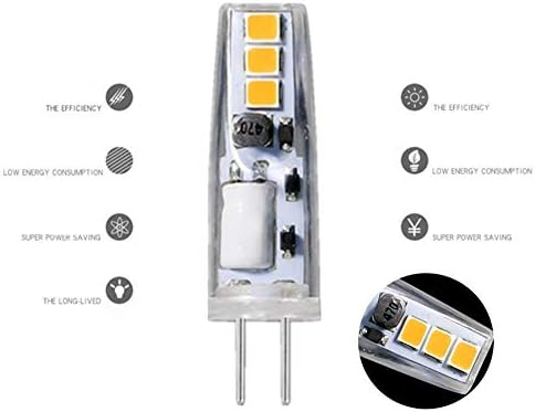 G4 LED Светилки G4 Bi-Pin База 1w Топло Бело 3000K LED Светилки За Пејзаж Таванот Пак Осветлување, AC / DC 12V, Без Треперење, 6 LED 2835 SMD,