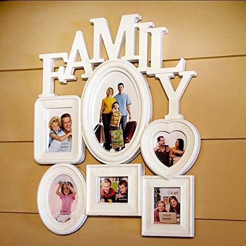MHYFC Популарна семејна меморија фото рамка пластична приказ на слики поставена со wallидови 6 со повеќе големина фото рамка Фото wallид