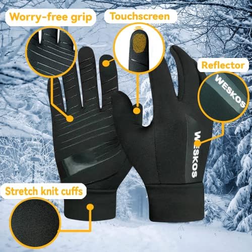 Лесни ракавици за трчање мажи жени жени допир на ракавици на екранот Студеното време Топло пешачење велосипедизам Спортски ракавици за