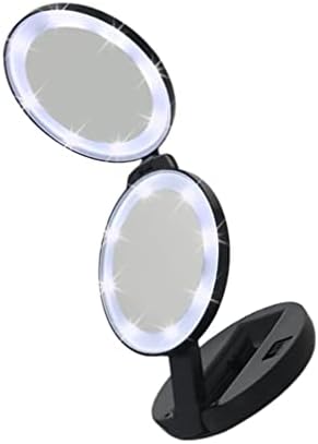 FOMIYES PORTABLE LED огледало 1PC Компактен шминка огледало преклопување суета огледало со двојно еднострано огледало со светла со светла