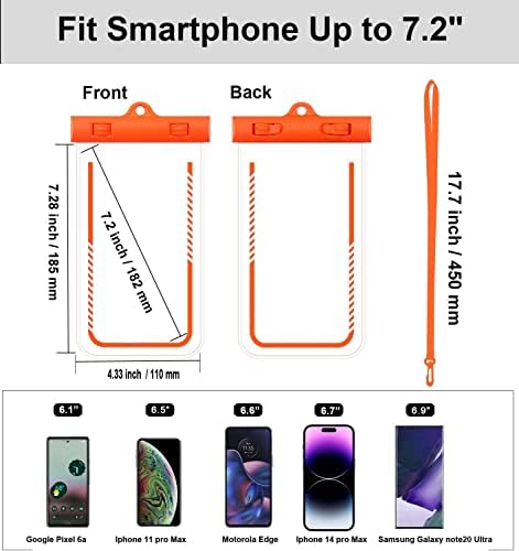 Универзална Водоотпорна Торбичка За Телефони [2 Пакување] Јасна Ipx8 Мобилен Телефон HD Tpu Сува Торба Со Јаже За iPhone 14 Pro Max / 13/12/ 11/Галакси