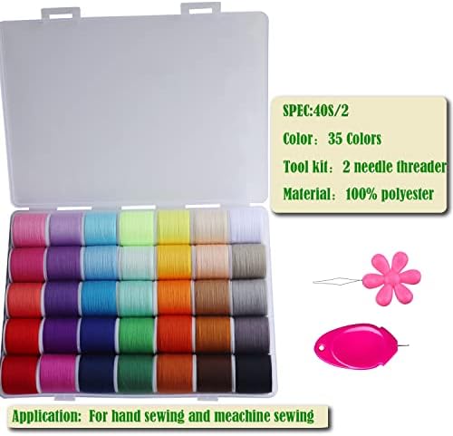 35 сет на бои на полиестерска нишка за шиење со навои за игла за шиење на рака и машина