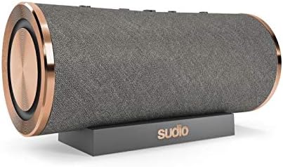 Преносни Bluetooth звучници на Sudio Femtio со добра основа - безжичен, IPX6 водоотпорен, двојна игра, со микрофон, време за играње