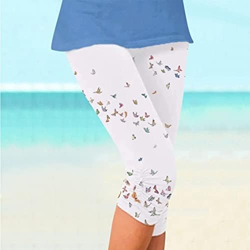 Beuu Slim Fit Cupped Beam Capris панталони со средни карго панталони за жени летни обични пешачки џогери за џемпери