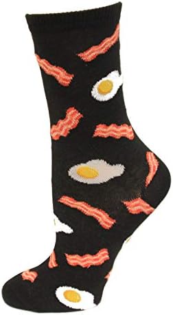 Hotsox Детски јајца и сланини чорапи 1 пар, црни, деца