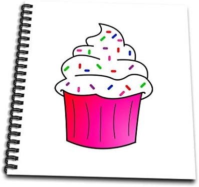 3drose db_43137_2 Вкусен розов cupcake цртан филм бел мрзнување со книга за прскање-меморија, 12 од 12-инчи