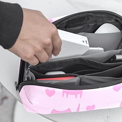 Жените И Девојките Беспрекорен модел со Розова мачки Шминка Торба Пространа Козметичка Торбичка Торбичка Чанта Чанта Со Патент