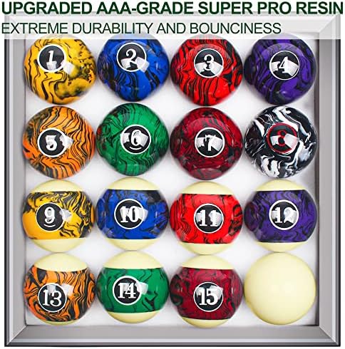 VSSAL билијард топки постави топки со базени со топки со мермер-мермерни стилови 16 топка сет на топки