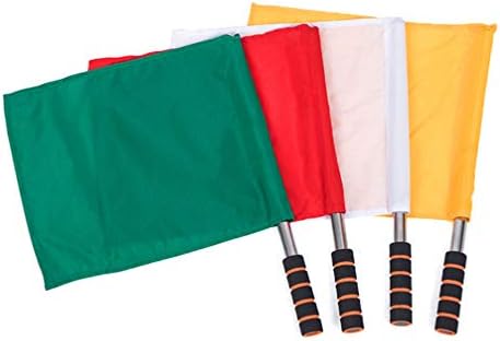 Вемун Фудбалски Аголни Знамиња 4 парчиња Рачни Судиски Знамиња Со Рачка Од Нерѓосувачки Челик, Фудбалски Линиски Знамиња, Официјално