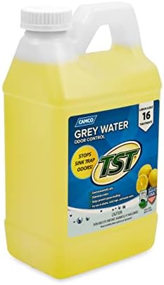 Camco TST лимон мирис RV Контрола на миризба на вода, запира мириси на стапици, за употреба во канализации, стапици за мијалник и отвори