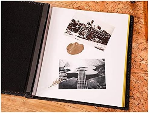 BMAES Магнетски само-лепете го албумот со фотографии, ламинирана кожа DIY фото албум, кожен капак, 20 страници/40 листови