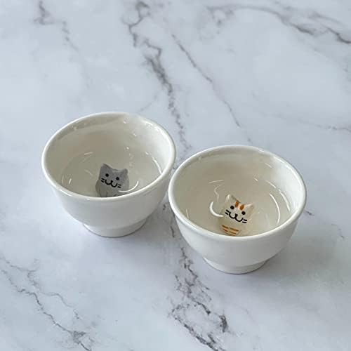 Рачно изработена керамичка керамика порцелан софистицирана симпатична чаша за мачки за доброто и соџу, алкохол и чај, идеално за подарок,