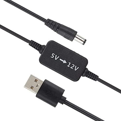 Засилен кабел за засилување на конверторот DC 5V до 12V USB напорен кабел за напон 5.5x2.1 mm Олово за конвертор на електрична енергија