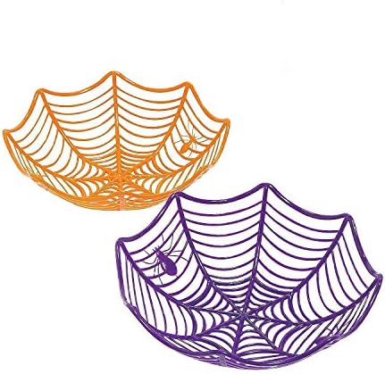 2-Пакет Ноќта На Вештерките Пластични Пајак Веб-Облик На Ноќта На Вештерките Бонбони Сад Портокалова И Виолетова