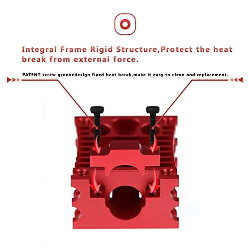 HALDIS 3D црвен гуштер Q1 V6 Hotend, надградба на сите метални топло-крајно двојно пауза на топлина, позлатен блок на бакар на