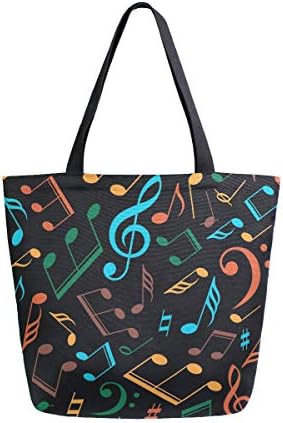 Алаза Музика Белешки Со Пијано Платно Торба Торба Врвот Рачка Чанти Големи Торби Чанти За Повеќекратна Употреба Памучни Торби За Рамо