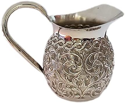 Рачно изработена врежана завршена бакарна стомна сребрена обоена голема рачка за садови садови за пиење