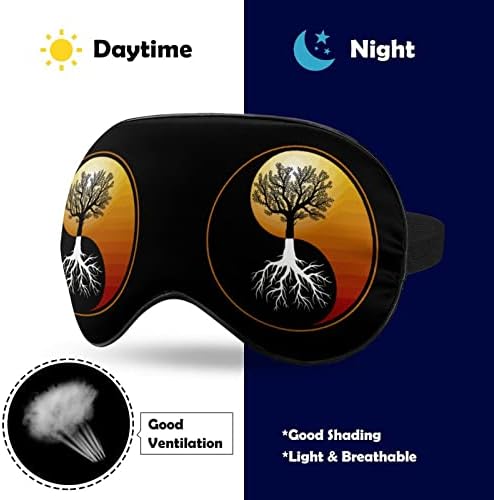 Јин Јанг Дрво симбол за очи за очи за спиење за затемнување ноќно слепило со прилагодлива лента за мажи жени кои патуваат јога дремки