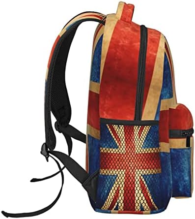 Велика Британија знаме 2 патнички лаптоп ранец Womenенски бук чаша лесен училишен ранец за девојчиња прилагодлив ранец на колеџ