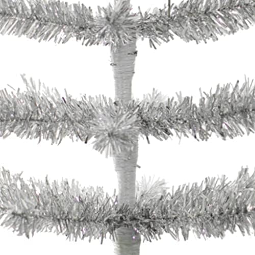 18in сребрена калајска елка вештачки алуминиум тенки четки гранки дрвени држачи за држење