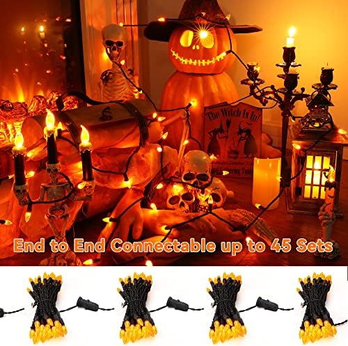 Odeetronic Halloween портокалови светла, 16,3ft 50 LED C3 C3 портокалова жица светла, 120V UL овластени заложници за Ноќта на вештерките