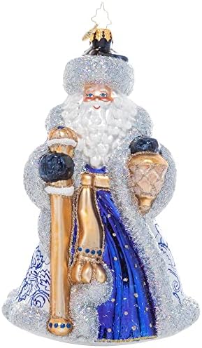 Кристофер Радко рачно изработено европско стакло Божиќно украсен украс, весела Chinoiserie Santa