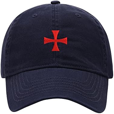 Бејзбол капа мажи витези Темплар крст везена измиена памучна тато капа за бејзбол капачиња