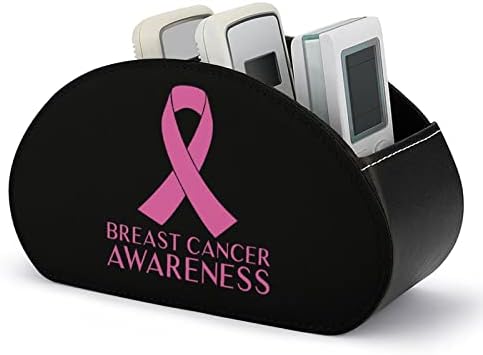 Свеста за рак на розова рак на дојка Печатена ТВ далечинска организатор за контрола на кутии PU кожа 5 оддели за складирање