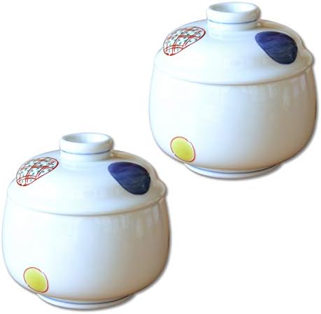 有田焼やきもの Чаванмуши Чаши Со Капаци Поставени Од 2 јапонски Чаван муши Арита Имари Опрема Произведена во Јапонија мару-мон