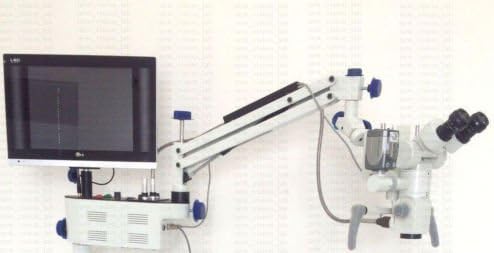 LED Осветлување Стоматолошки Микроскоп 5 Чекор Зголемување Ѕид Монтирање Тип СО LED Екран, Зрак Сплитер, HD Висок Фокус Камера
