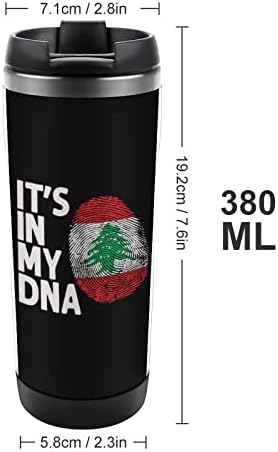 Тоа е во мојата ДНК Либан знаме за патувања од не'рѓосувачки челик изолирана кафе чаша со капак за домашна канцеларија 12 мл