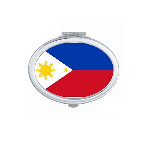Филипини Национално знаме Азија Огледало во земјава преносна шминка за рака со двојни странични очила