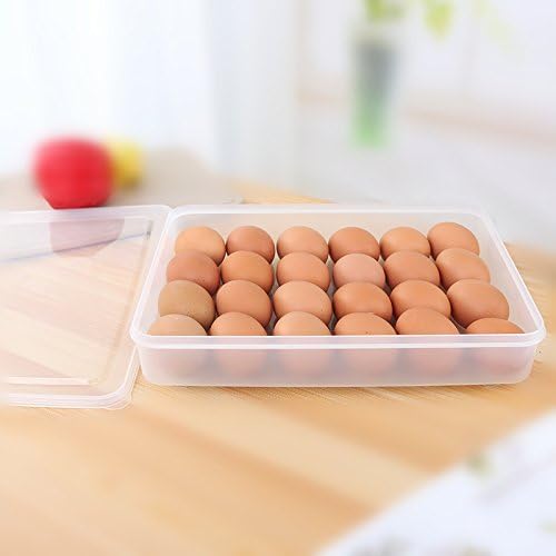 Држач за јајце Босеин за фрижидер, укажувани контејнери со јајца, голем пластичен носач на лента за јајца за фрижидер кујнски складирање на јајце,