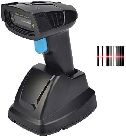 Скенер за баркодови Realinn Barcode безжичен 1D ласерски рачен рачен рачен рехран безжичен читач на бар -код со USB лулка за скенирање на