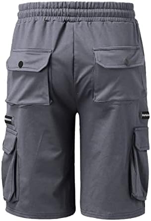 Dudubaby Mens Elastic Shorts Shorts Summent Sulter Shorts Loose Обични панталони со пет точки со повеќе џебови со џогирање шорцеви