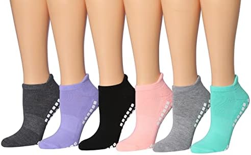 Ronенски жени од Ронокс 6 парови Анти-лизгачки анти-лизгачки силиконски чорапи за силикони Дома и болница за јога пилатес и баре