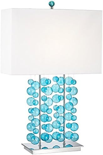 Посенини евра дизајн сина меур каскада модерна крајбрежна маса ламба 28 висока светла стаклена хром сребрена колона бела правоаголна