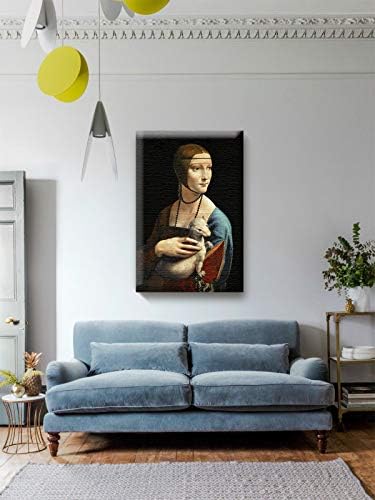 Леонардо платно дама со ермински италијански уметник Леонардо да Винчи, го врамени портретот на маслото за сликање, насликано од Леонардо Калсиќ Уметнички дела 8 „