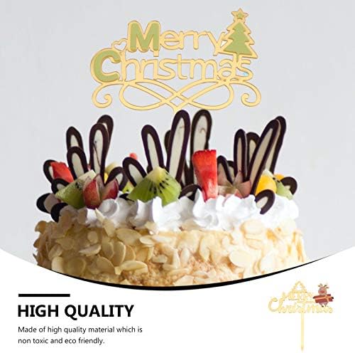 Галпада Божиќни Украси 5 парчиња Среќен Божиќ Акрилна Торта Вметнете Партија Декорација Десерт Топер