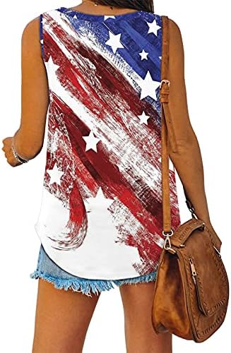 Патриотски врвови на 4 јули, 2023 година маици за жени модно американско знаме со врвни ленти маици маици на Денот на независност Ден