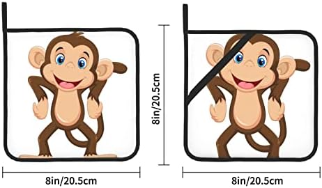 Слатка Мајмун саксија за држачи за држачи за садови: Подлога за топлина на држачот на тенџере од 2 за готвење микробранова скара