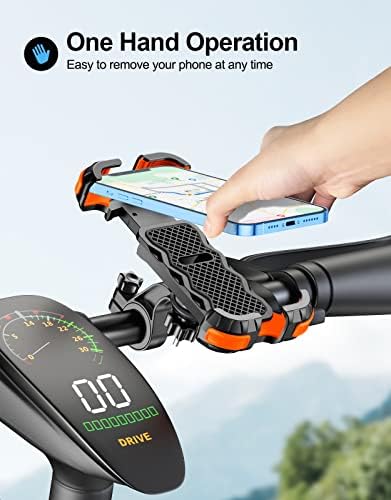 Zewdov велосипед Телефон монтиран 360 ° ротирачки, [безбедно заклучување] држач за велосипед за управувачи, моторцикл телефон монтиран компатибилен