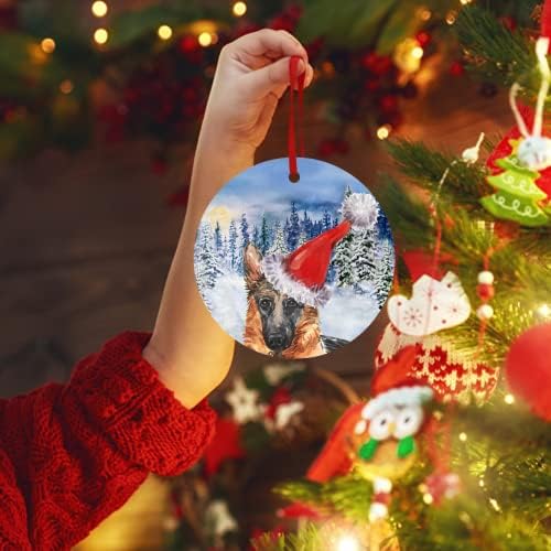 Првиот Божиќен украс на бебето на бебето 2021 германски овчар дома украсно дрво виси украси куче за украси Божиќ подарок на баба