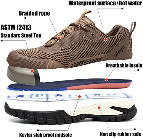 Улогу водоотпорни чевли со челични пети за мажи удобни лесни чевли за безбедност на работа за без лизгање 6-месечна гаранција