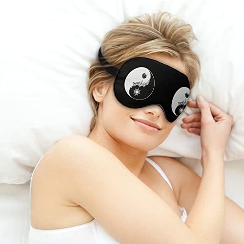 Јин-Јанг Градски Хоризонт Мека Маска За Очи Капак Ефективно Засенчување Удобност На Очите Маска за Спиење Со Еластичен Прилагодлив