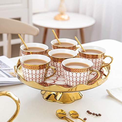 PDGJG керамички кафе и саксии постави појадок млеко чај чаши со ротирачки сад за пијалоци 8 парчиња еко-пријателски свадбени подароци