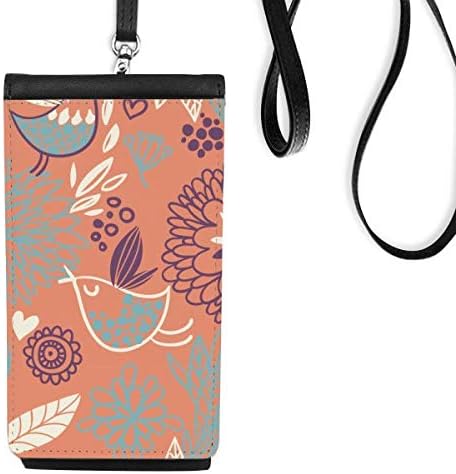 Портокалова линија цветна боја телефонска чанта чанта што виси мобилна торбичка црн џеб