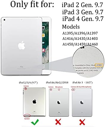 Ipad 2 3 4 Случај, FANSONG Кожа Паметен Капак Со Kickstand Разбуди/Функција За Спиење Држач За Картички Универзален Случај За apple iPad 2/3/4