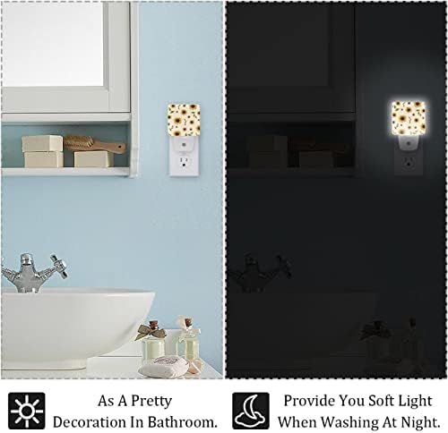 Сончоглед шема ретро гроздобер LED ноќна светлина, детски ноќни светла за приклучок за спална соба во wallидна ноќна ламба прилагодлива
