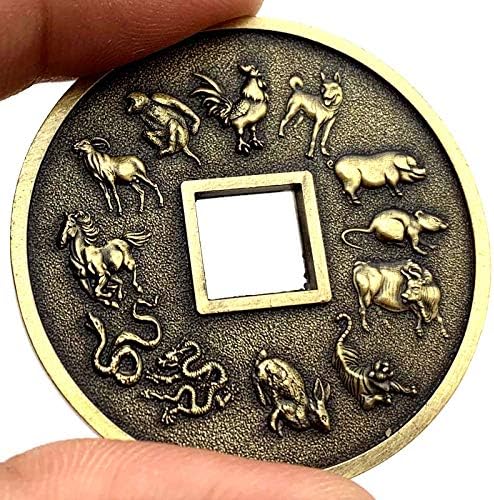 Дванаесетте хороскопски знаци колекционерски позлатени сувенири монети ви носат среќа на комеморативната монета на храмот Јоханг